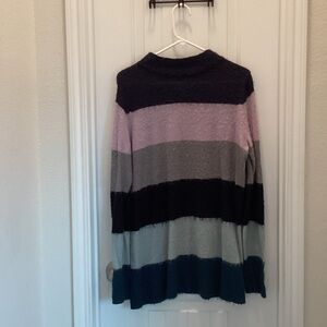 Jessica Simpson Women's Striped Cowl Neck Sweater - Navy, Pink, Gray